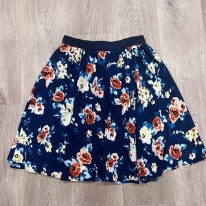 Blue floral skirt